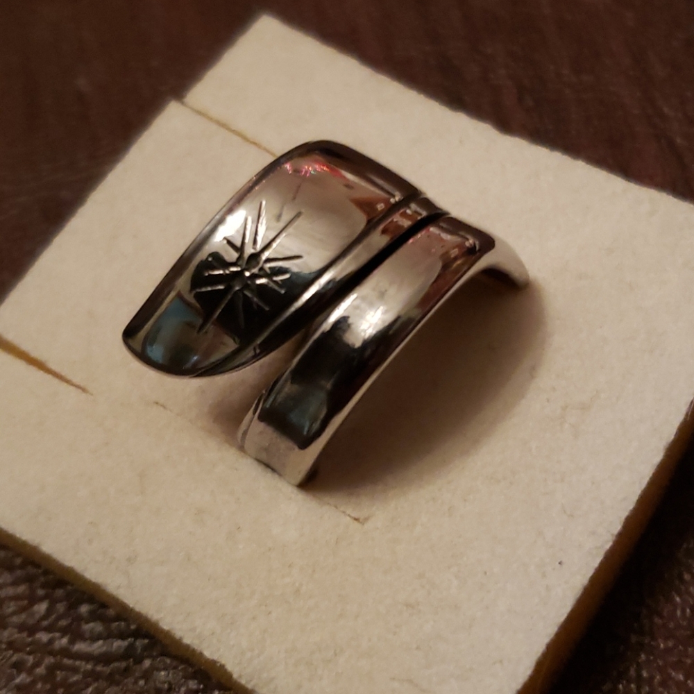 Handmade Wrap Around Vintage Spoon Ring sz 9